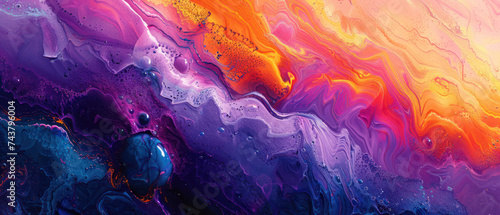 Colorful abstract 3D waves of fluid neon liquid 