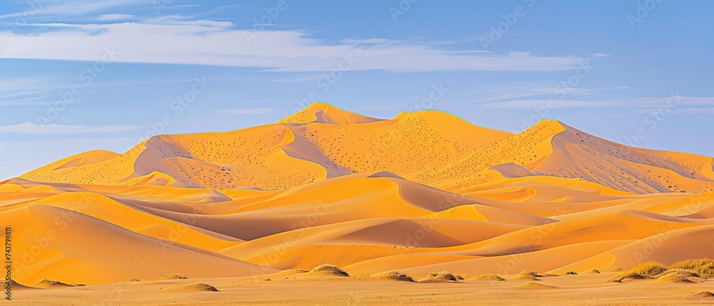 Sahara Desert, Morocco: dunes sculpted by wind, painted by the sun