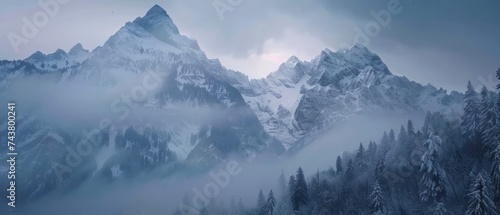 Swiss Alps in winter: a silent kingdom of snow-capped peaks and frosted pines