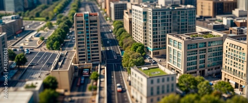 A bird's-eye view of a metropolis filled with impressive high-rise buildings, showcasing the heartbeat of modern architecture.