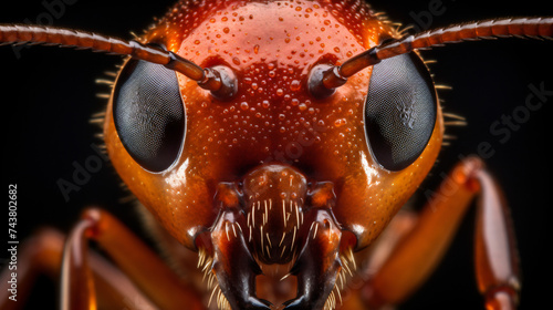 A Red Ant With A Nose Ring
