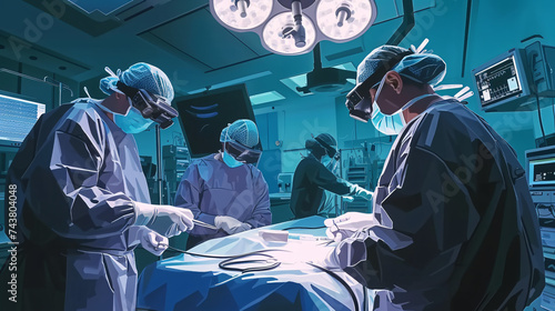 A Surgeon in an Operating Room Performing a Process
