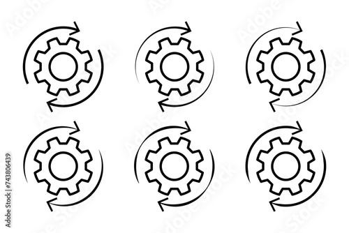Workflow process icons set vector illustration.