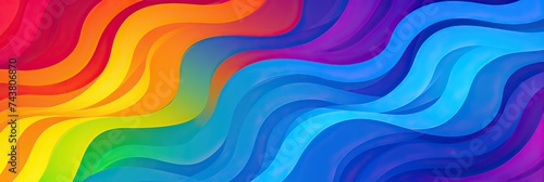 A visually striking rainbow colored background featuring wavy lines of various hues blending harmoniously across the canvas photo