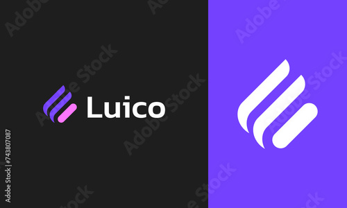 Modern LU app icon logo design for company