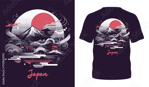 Japanese style popular typography t-shirt design for clothes sale poster banner wallpaper vector