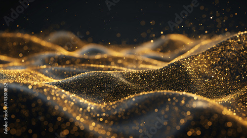 Abstract Gold Dust Glitter Elegant Background.