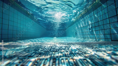 wimming pool under water photo