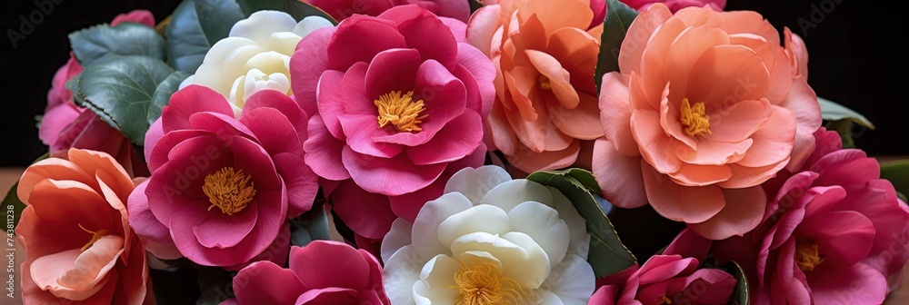 A vibrant bunch of flowers sits elegantly, their petals gently swaying in the soft breeze A vibrant bunch of flowers sits elegantly, their petals gently swaying in the soft breeze