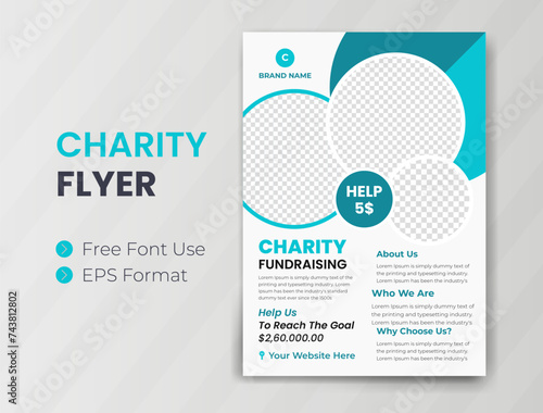 Charity Flyer design and Fundraising banner event Donation poster template vector