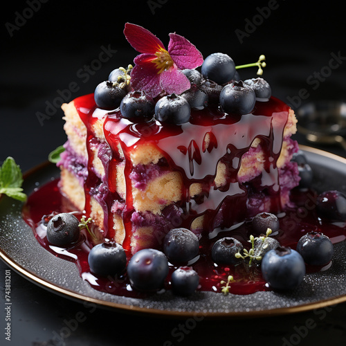 A Blueberry glaze cake
