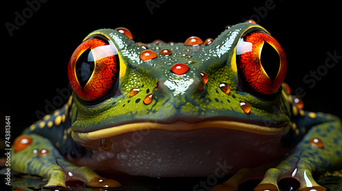Highly detailed realistic green frog