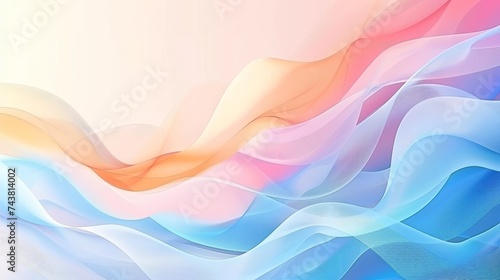 Pastel peach and coral hues merging with hints of sky blue in a serene abstract spring background
