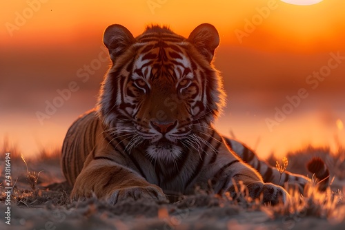 Sunset Tiger in the Grass - Nikon D850 © artisticmeridian