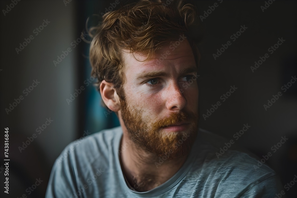 Introspective Redheaded Man Portrait