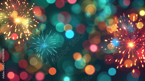 Colorful fireworks lighting up night sky, perfect for celebrations and events