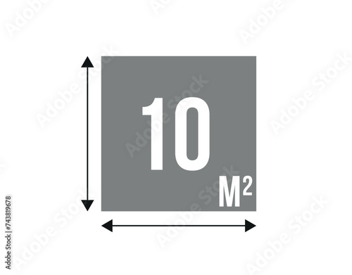 10 m. Vector 10 square meters of construction, concept area and work space