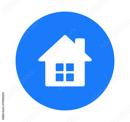 シンプルな青色の家マーク