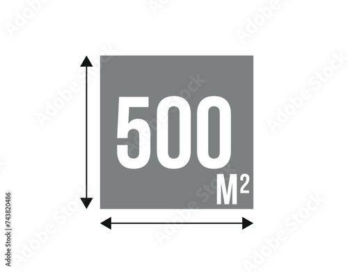 500 m. Vector 500 square meters of construction, concept area and work space