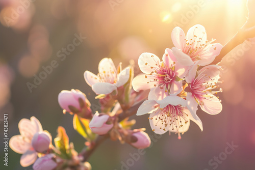 Detailed view of flower on branch, suitable for various nature themes