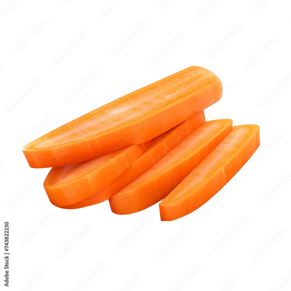 Carrot slices isolated on transparent background. Carrot slices isolated on transparent background.