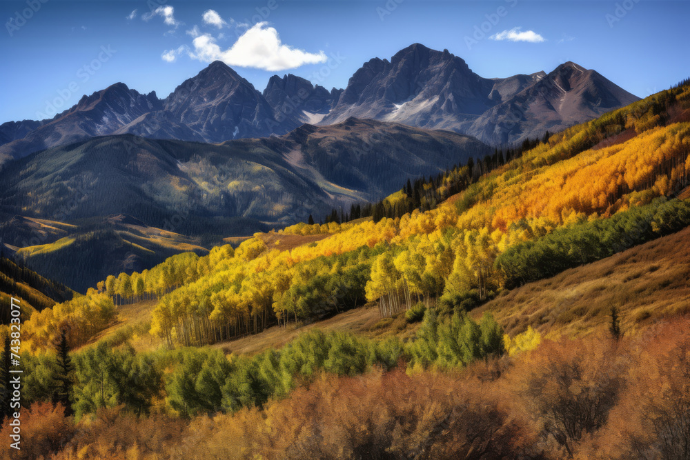 Autumn landscape in the mountains - Generative AI