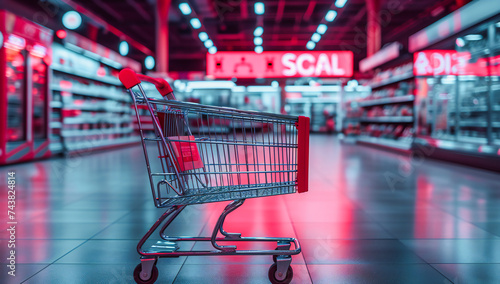 Wallpaper Mural Conceptual image of a shopping cart and digital commerce, highlighting the shift towards online retail and marketing Torontodigital.ca