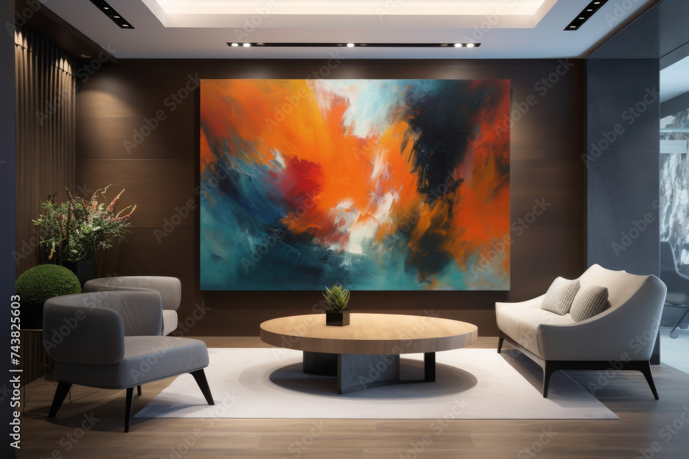 Fototapeta premium Modern living room - Generative AI