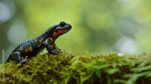 a salamander , Professional photo,  background, with empty copy space 
