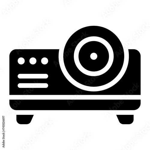 movie projector glyph icon