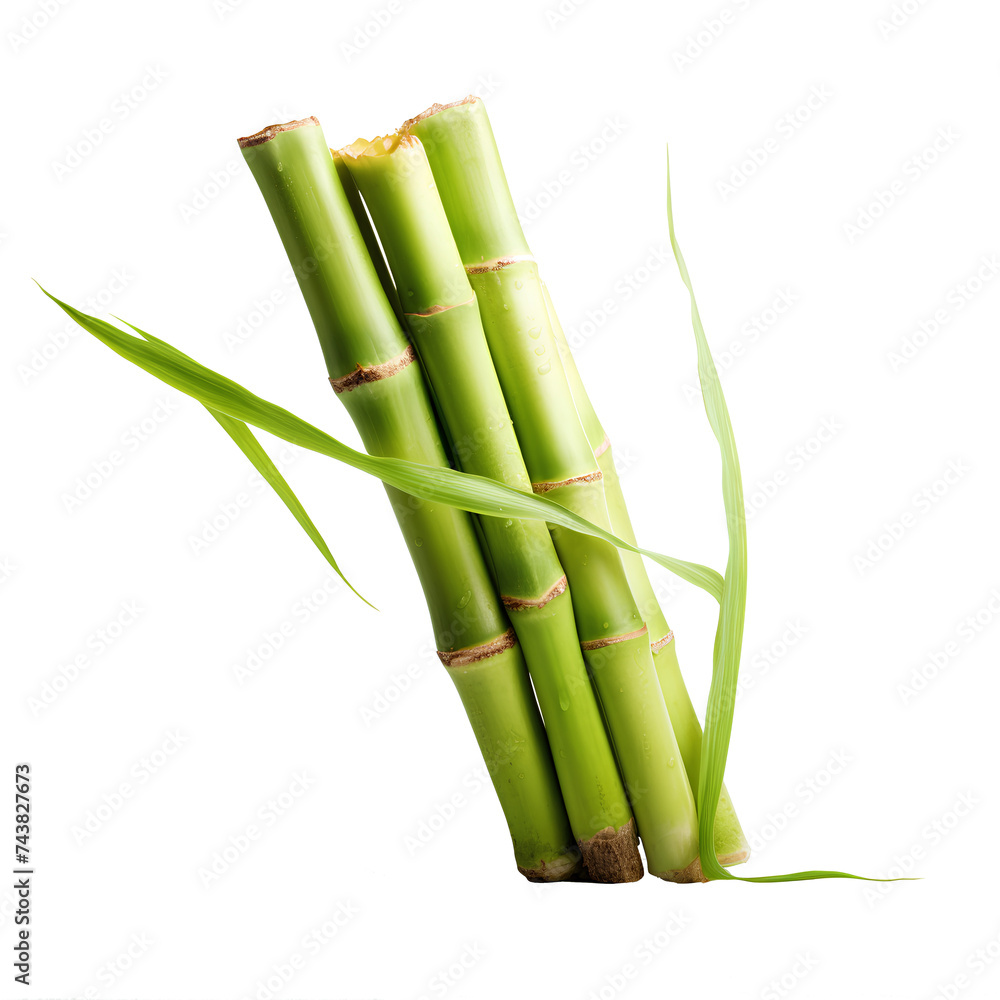 Fototapeta premium Sugarcane isolated, transparent background white background no background