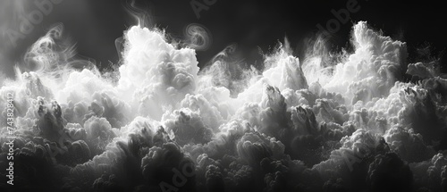 White powder cloud on a dark background in an abstract design © Zaleman