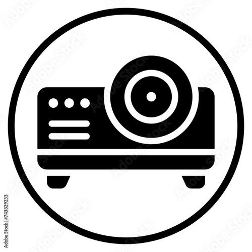 movie projector glyph icon
