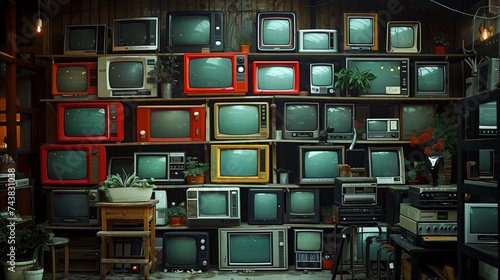 Old retro tv collection  photo