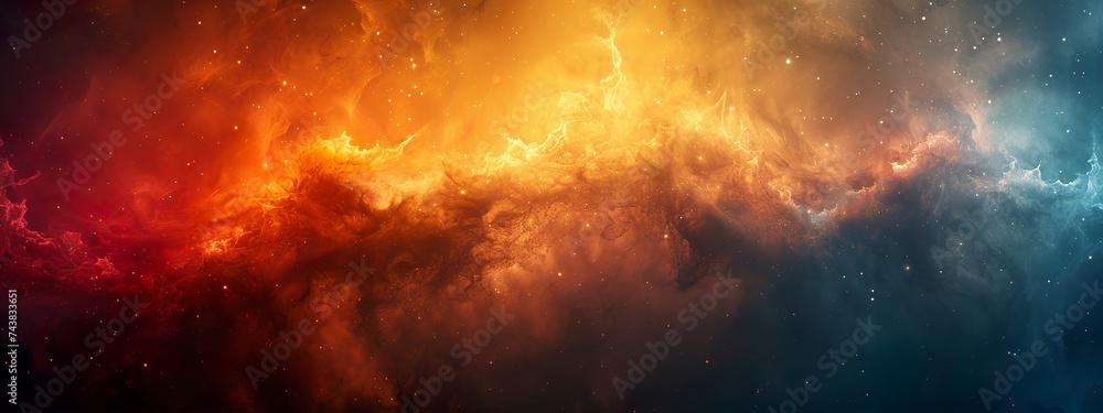 Naklejka premium Galaxy universe background with noise. Cosmic abstract nebula. AI generate