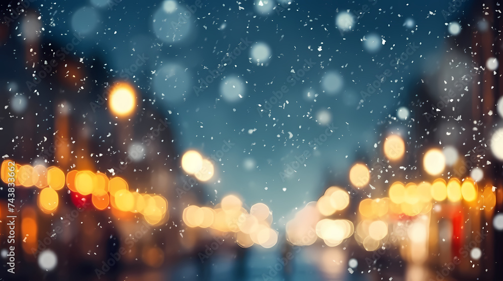 Raindrops on wet window glass with blurred panorama of city in night lights glare and bokeh Raindrops on wet window glass with blurred panorama of city in night lights glare and bokeh