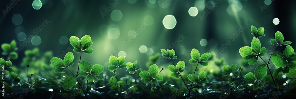 A group of lush green plants gracefully rising from the earth, symbolizing new life and vitality in nature - obrazy, fototapety, plakaty 