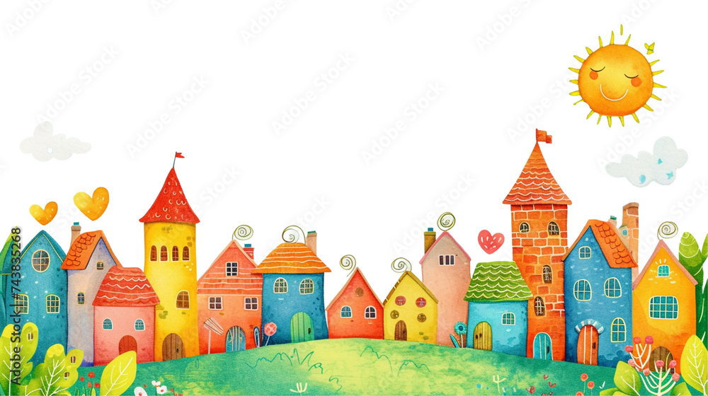 A fabulous palette of colorful houses, the atmosphere of the city and the happy, laughing sun overhead in a clear blue sky. A fabulous palette of colorful houses, the atmosphere of the city and the happy, laughing sun overhead in a clear blue sky.