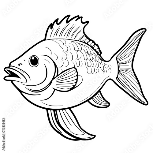 Haddock Fish SVG Black And White Illustration Art Generative AI.