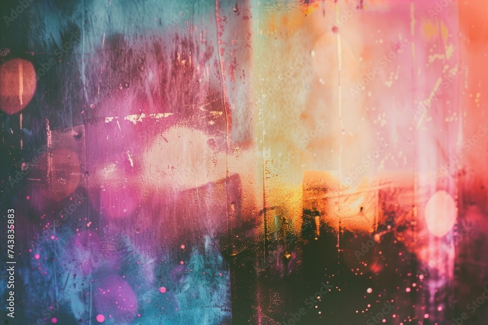Vintage rainbow holographic abstract background with creative blur effect.