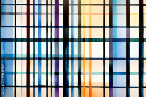 An abstract watercolor plaid paint. Generative AI (생성형 AI)