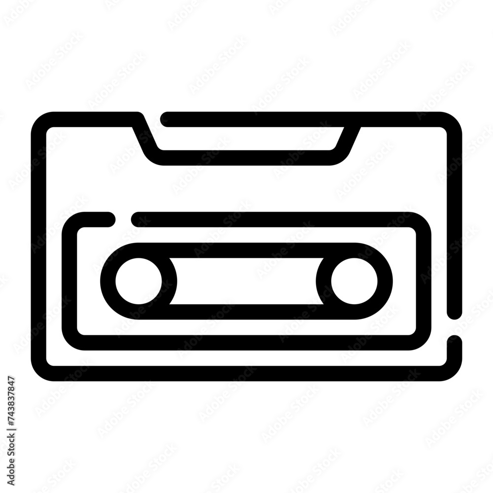 Obraz premium Cassete line icon