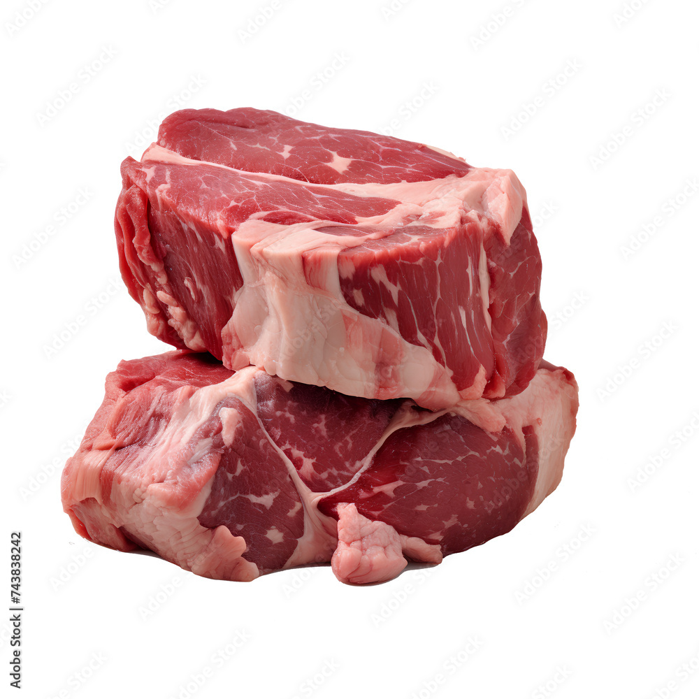 chunk of meat  isolated, transparent background white background no background