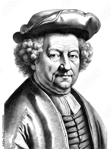 Rembrandt Harmenszoon van Rijn , generative AI photo