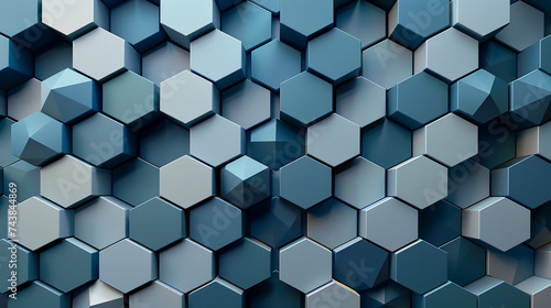 A seamless pattern of 3D cubes arranged in a hexagonal design, creating an abstract geometric print.