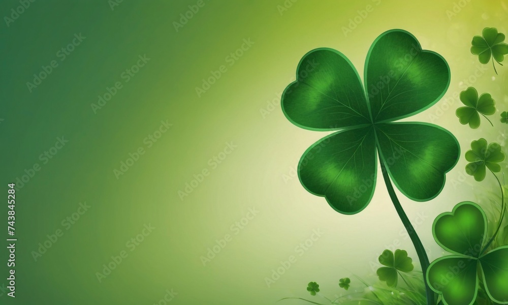 Card template with empty space for St. Patrick's Day with Green Four Leaf Clover on green background, Printable, St Patricks Day Card Design, party invitation design Card template with empty space for St. Patrick's Day with Green Four Leaf Clover on green background, Printable, St Patricks Day Card Design, party invitation design