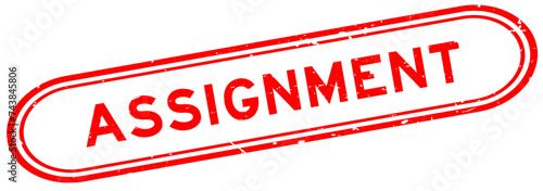 Grunge red assignment word rubber seal stamp on white background