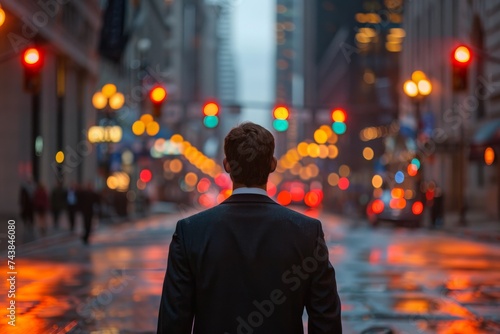 Businessman Walking Down the Street