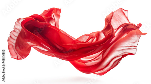 Cloth, Silk fabric, transparent fabric flying wave background fashion satin motion drapery scarf flying chiffon veil isolated on transparent white background