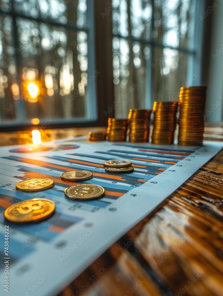 Board Game With Stacks of Coins Board Game With Stacks of Coins